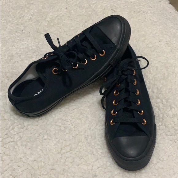 custom black converse